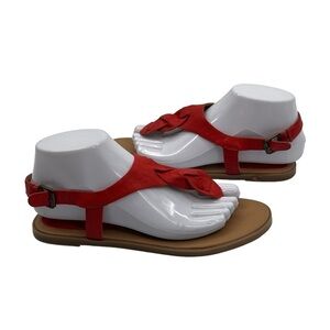 Nine West Orange Flat Thong Sandals Size 7 1/2 Women’s